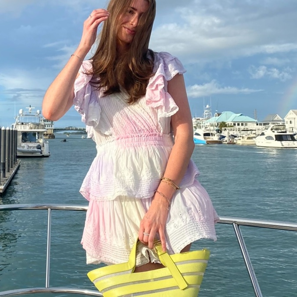 LoveShackFancy Gwen Rainbow Mini Dress